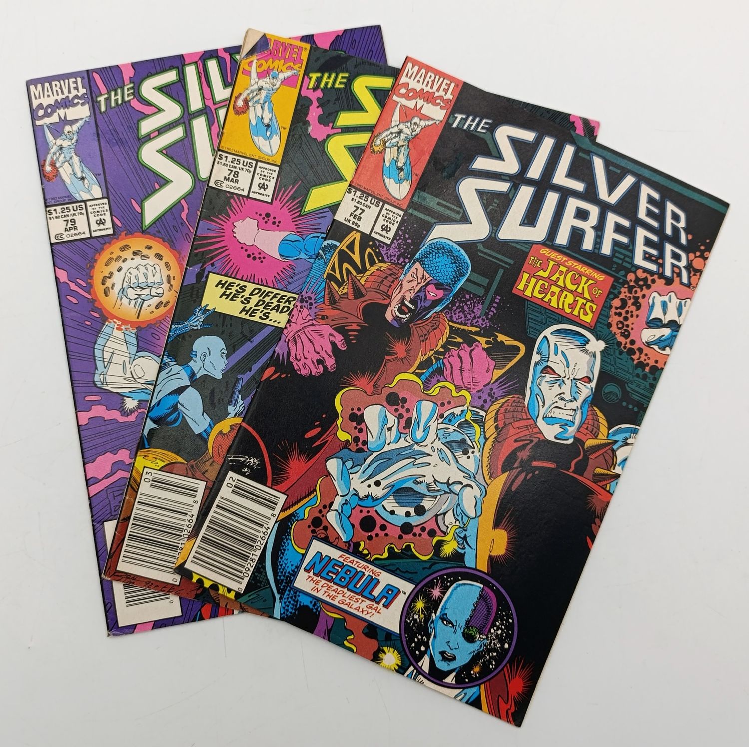 Lot of 3 The Silver Surfer comics #77 to 79 - 1992/1993 issues