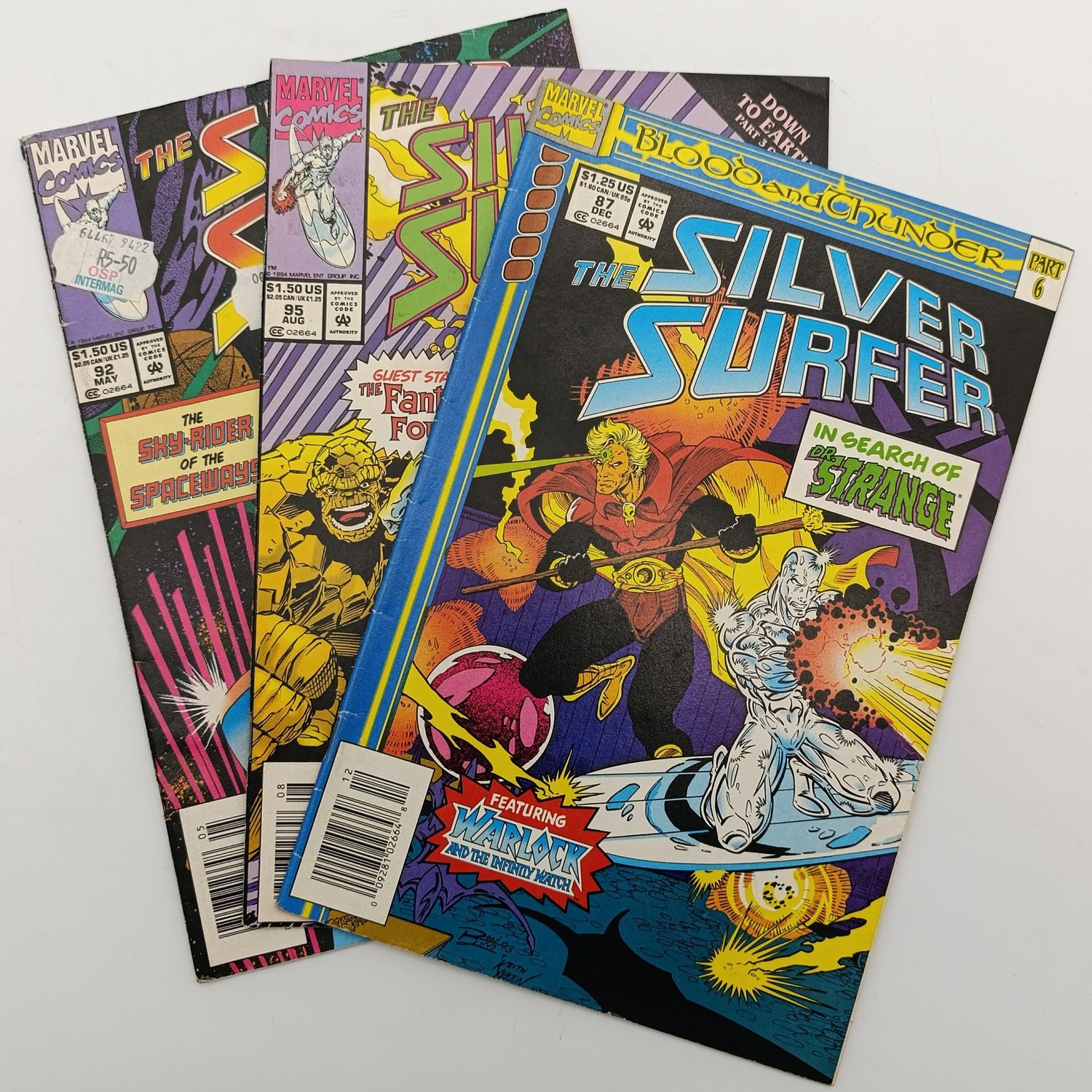 Lot of 3 The Silver Surfer comics - #87, 92, 95 - 1993/1994 issues