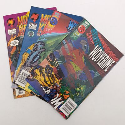 Lot of 4 vintage Comics - 1996 South African issue: Weapon X 8 Wolverine 9 Mortal Kombat 2 and 3