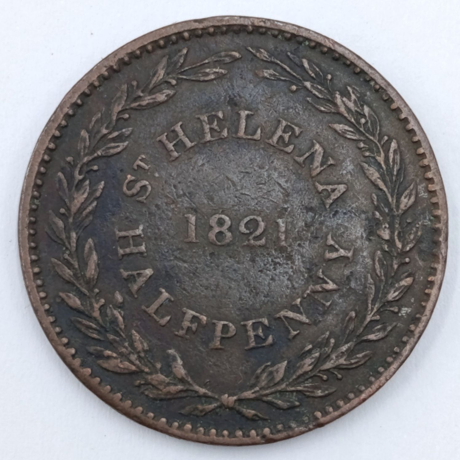 1821 St Helena Half Penny