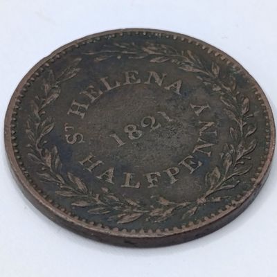 1821 St Helena Half Penny