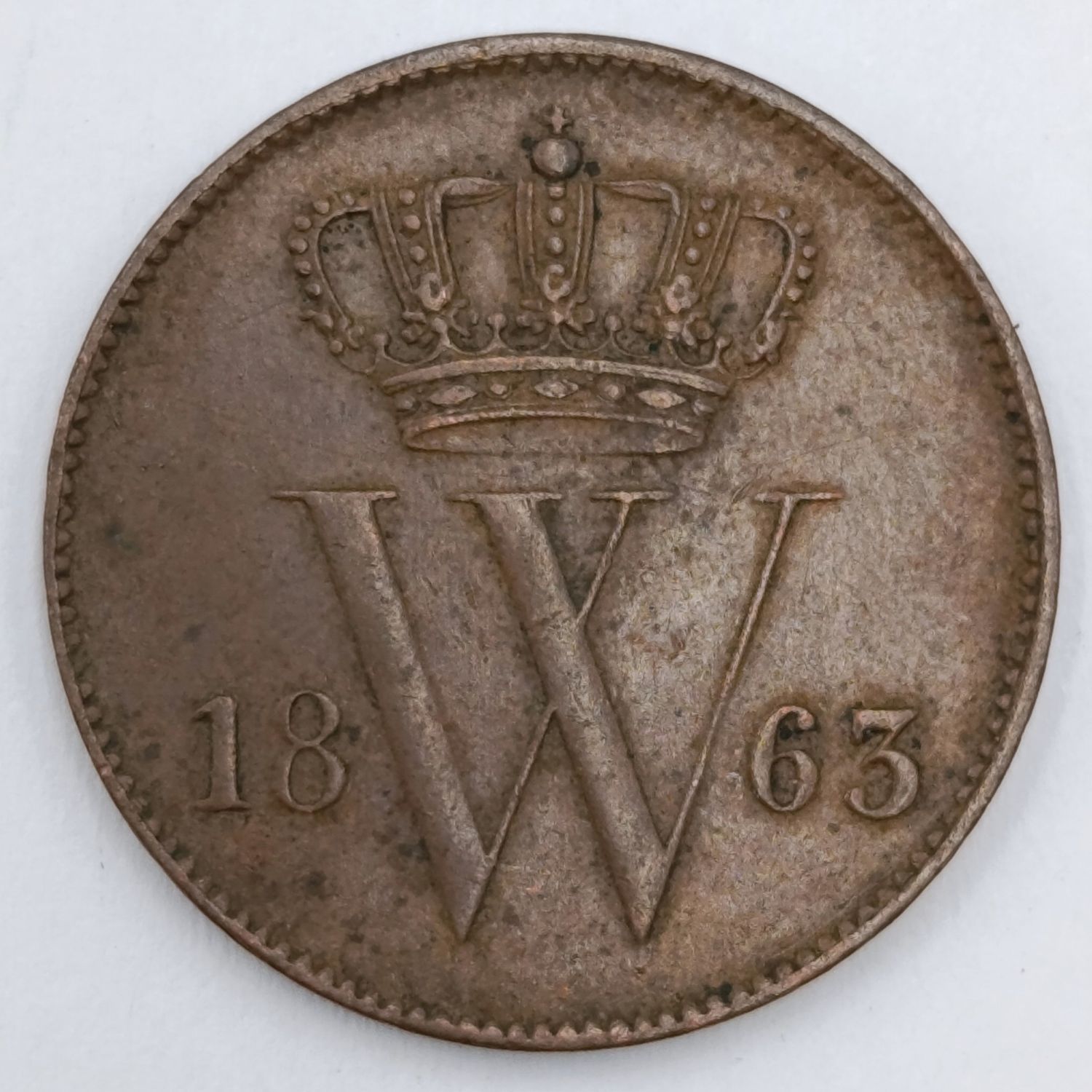 Netherlands 1863 cent AU