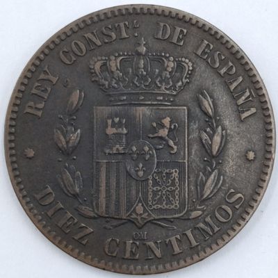 1878 Spain DIEZ Centimos XF
