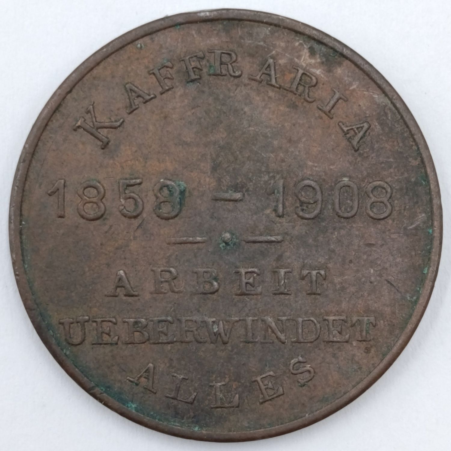 1908 Kaffraria Medallion to commemorate 50 years of german setlers in the area (South Africa) Excellent condition