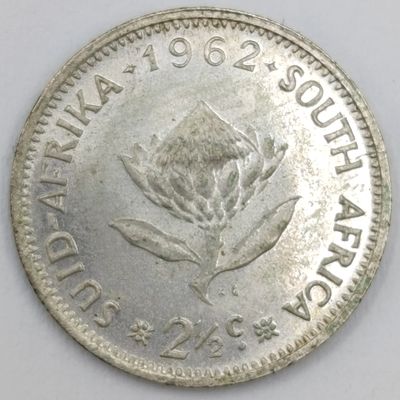 1962 South Africa 2 1/2c with low mintage only 8745 minted