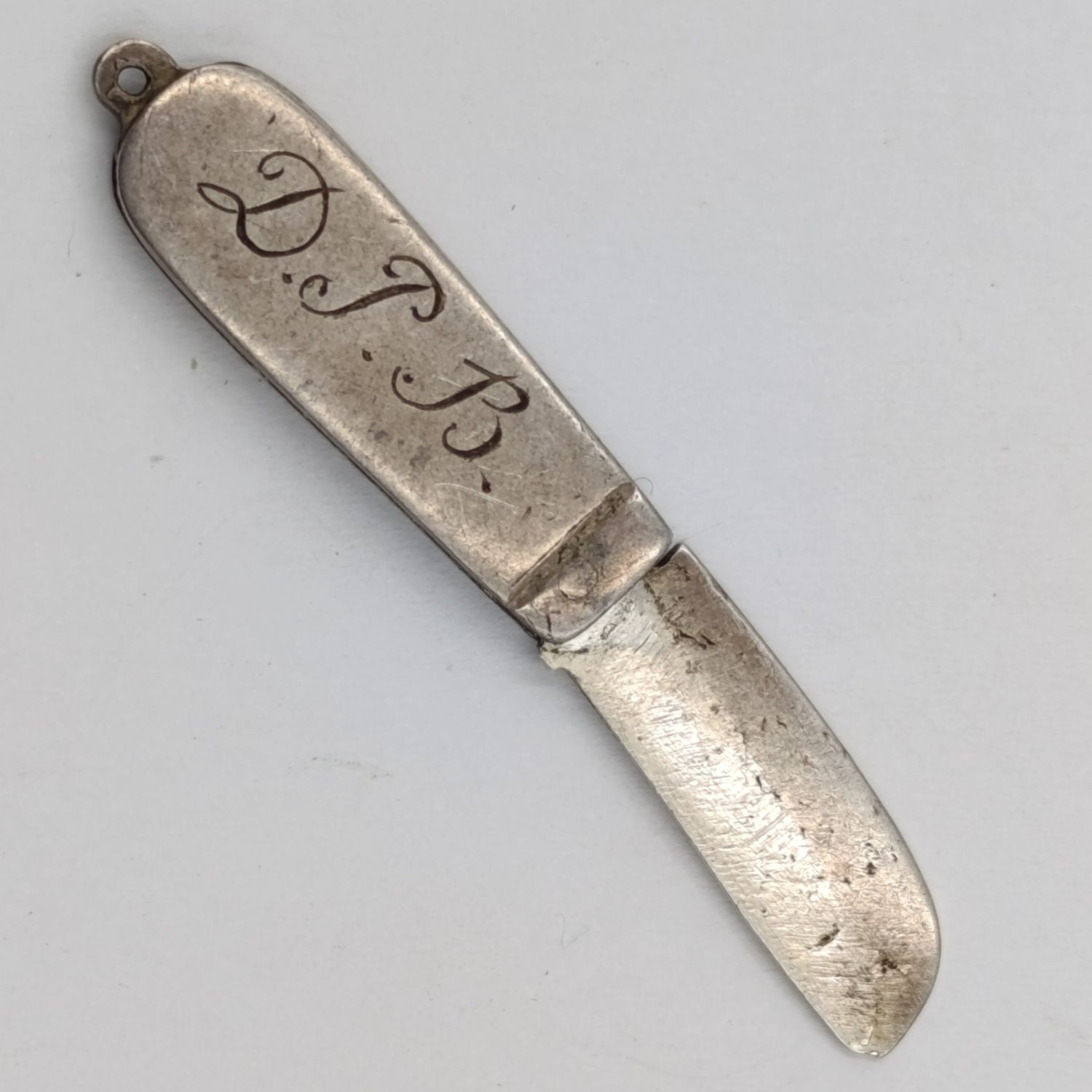 Boer War Trench art mini pocket knife, &quot;99 Oorlog &#39; 02, D.J.B&quot;