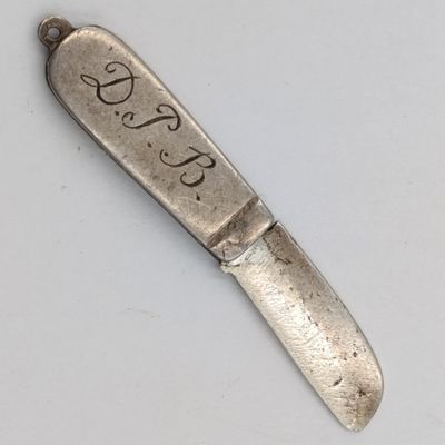 Boer War Trench art mini pocket knife, &quot;99 Oorlog &#39; 02, D.J.B&quot;