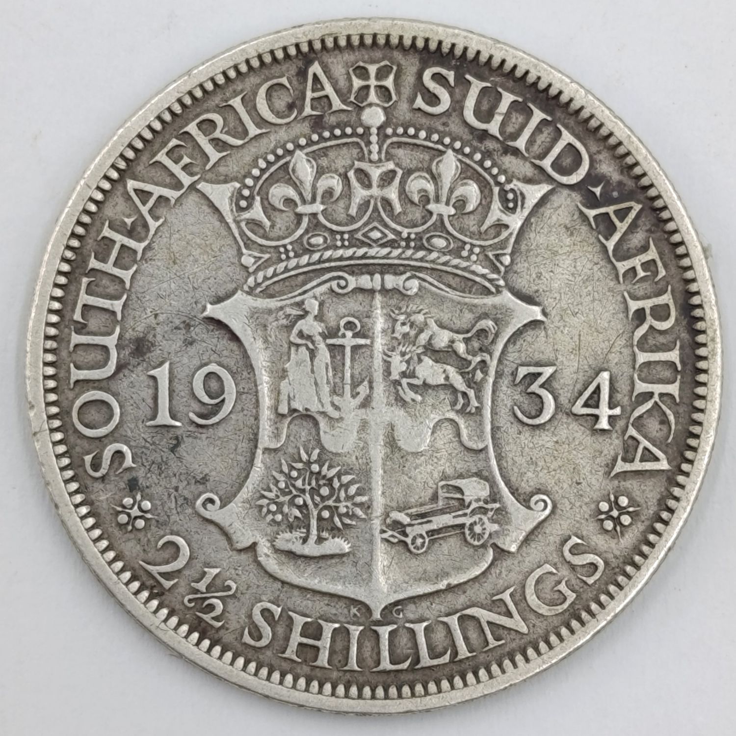 1934 South Africa Half Crown VF