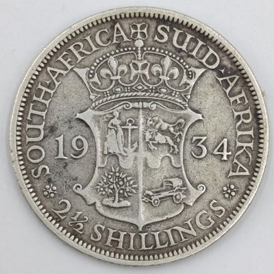 1934 South Africa Half Crown VF
