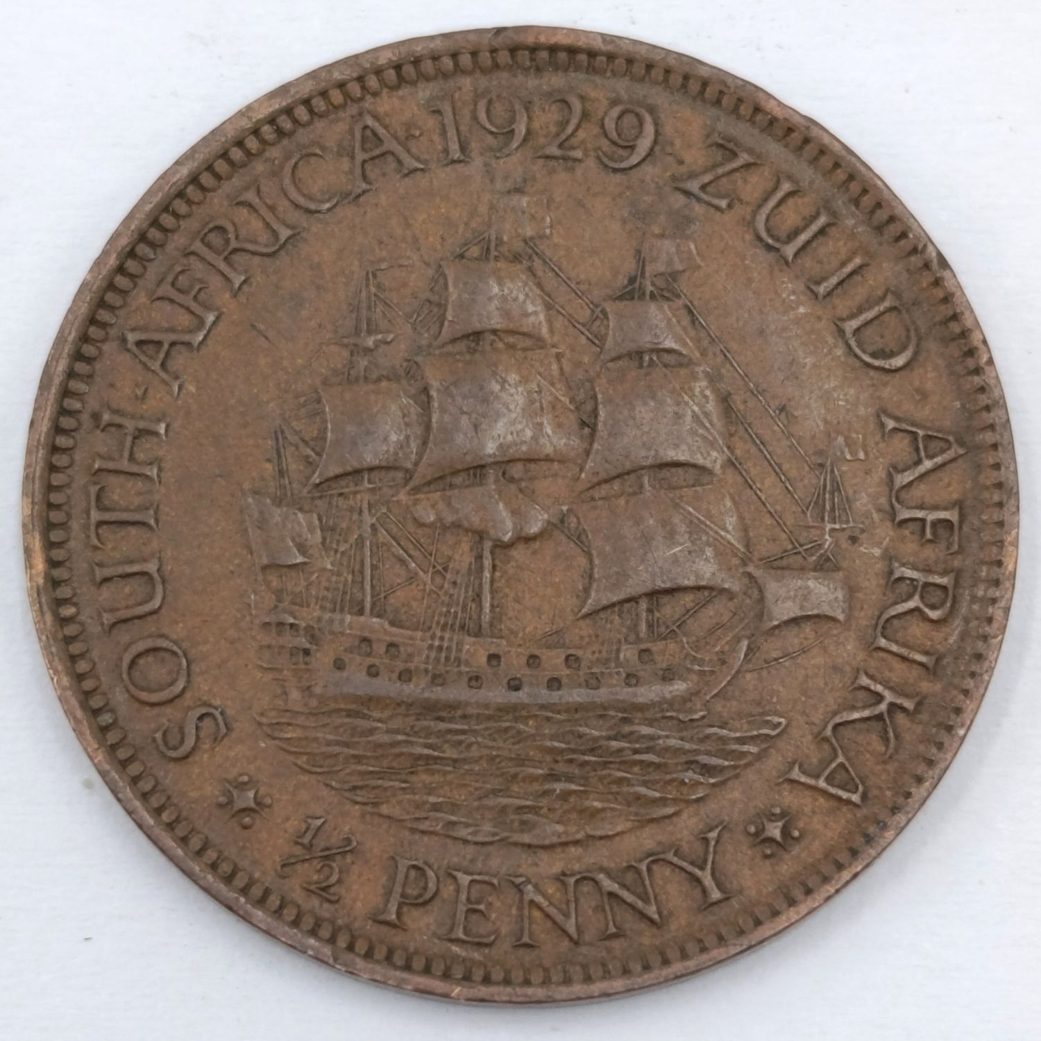 1929 South Africa Half Penny XF