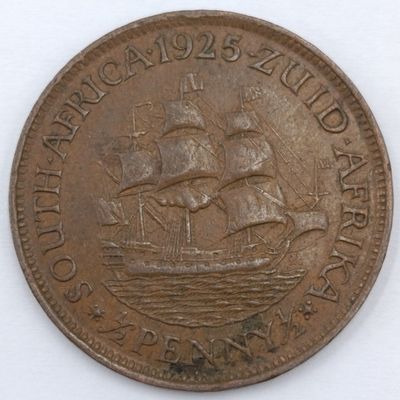 1925 South Africa Half Penny VF+