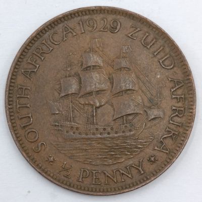 1929 South Africa Half Penny AU