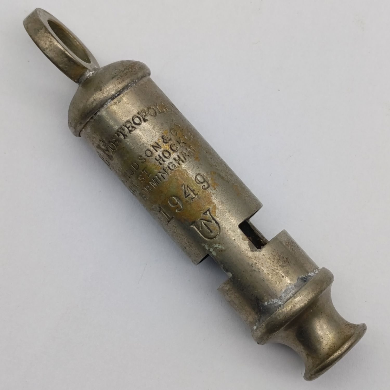 1949 The Metropolitan military whistle by J. Hudson and Co.