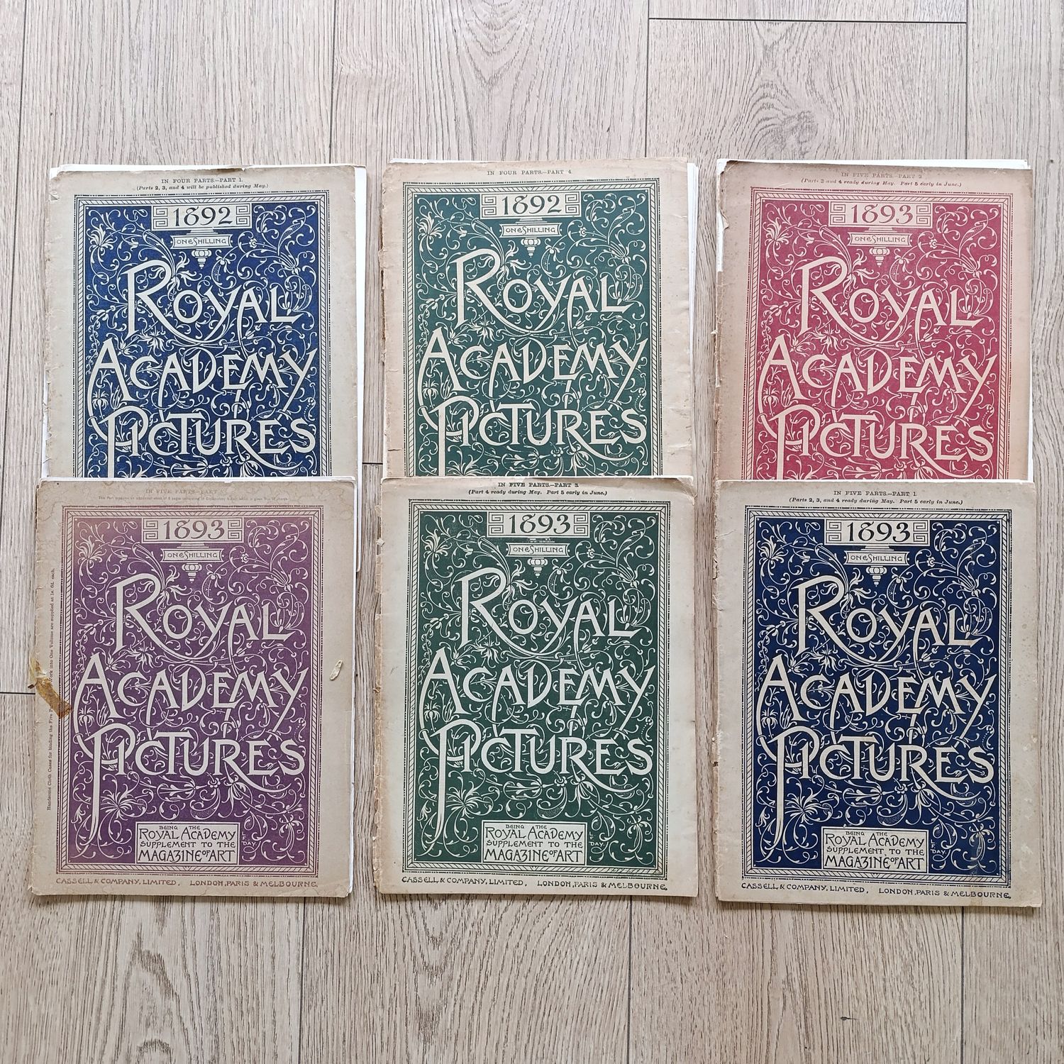 Lot of 6 Antique Royal Academy Pictures magazines 1892/1893 - loose covers