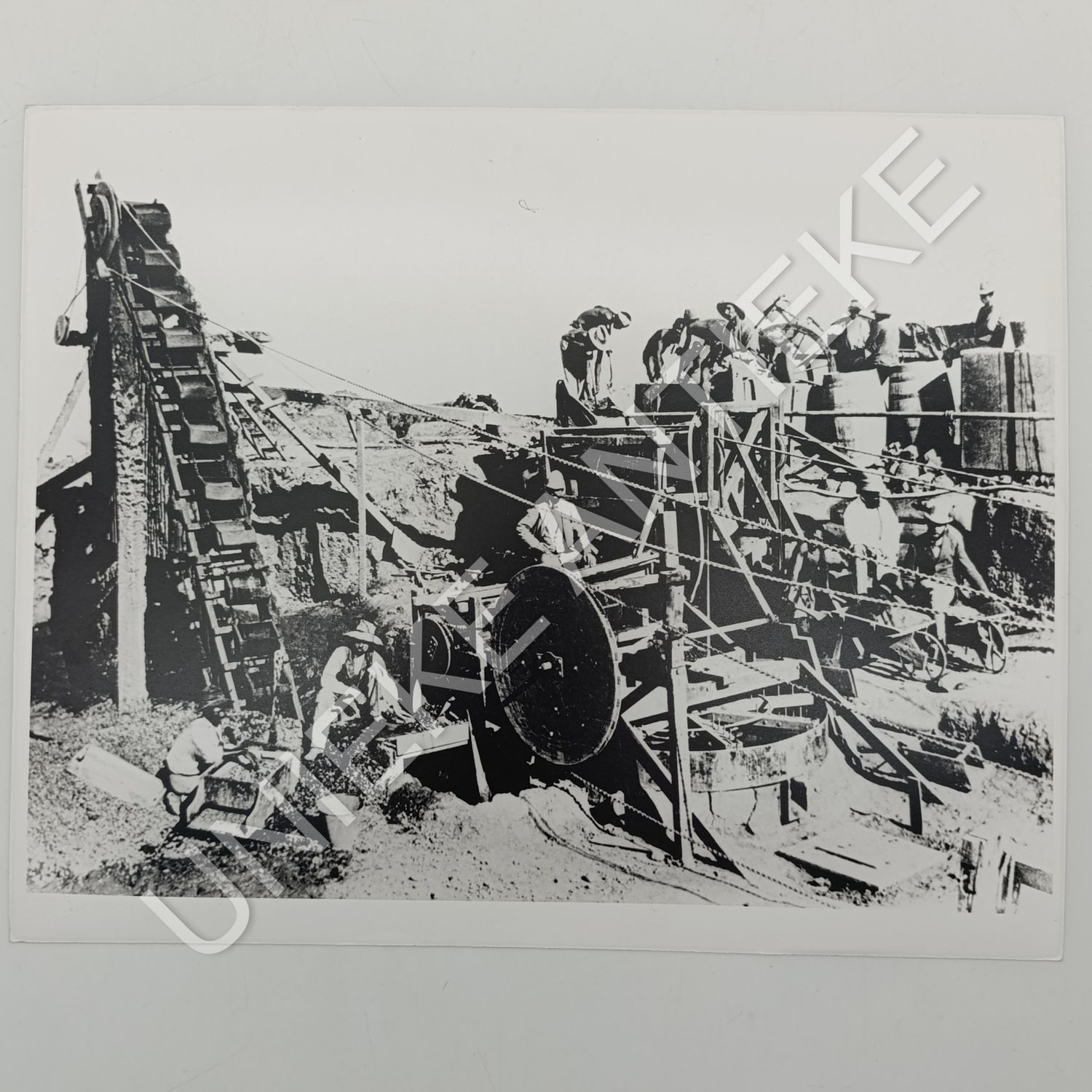 Antique photo reprint of mining at Kimberley Big hole