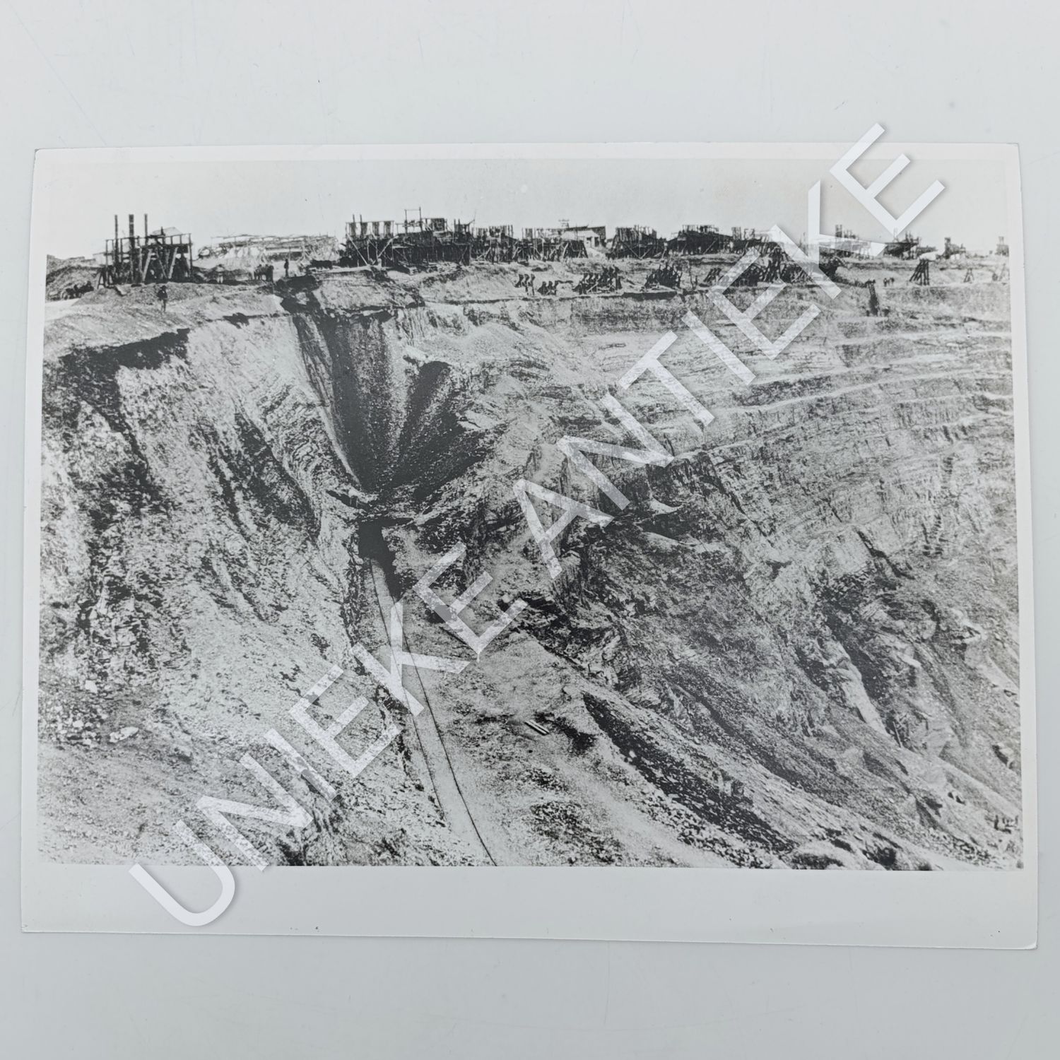 Antique photo reprint of mining at Kimberley Big hole - circa 1880&#39;s