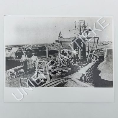Antique photo reprint of Miners sorting and sieving gravel at Kimberley Diamond Mines - circa 1872