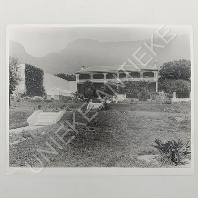 Antique photo reprint of Manor House below Table Mountain