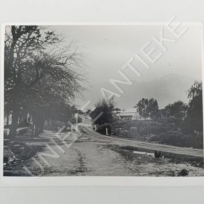 Antique photo reprint of Franschhoek Main road