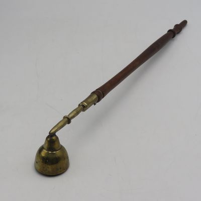 Vintage brass and wood candle snuffer