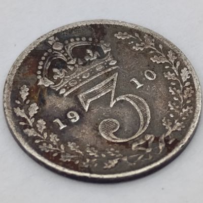 1910 Great Britain 3 Pence XF+