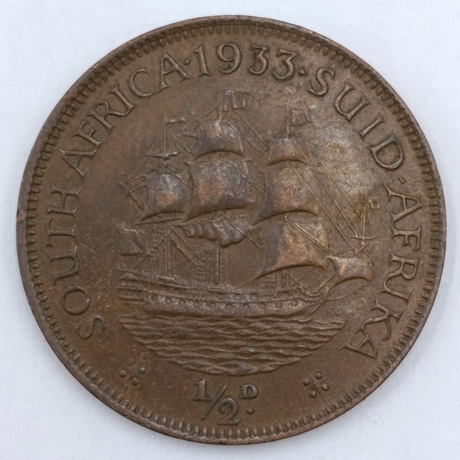 1933 South Africa Half Penny XF