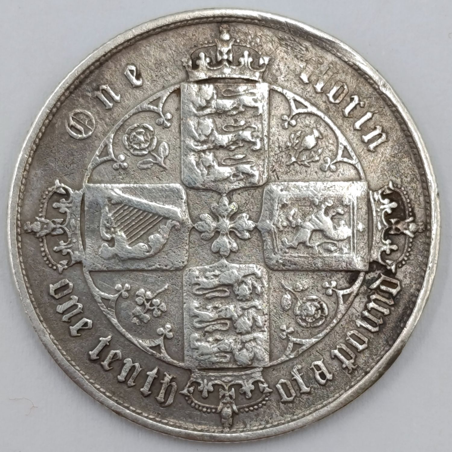 1853 Great Britain Gothic Florin Victoria Fine
