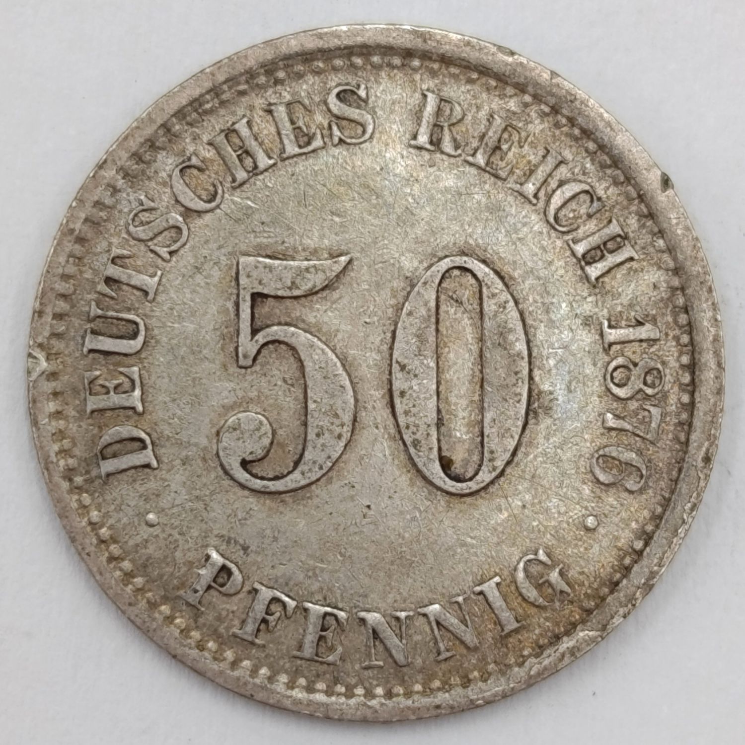 1876 J Germany 50 Pfennig silver
