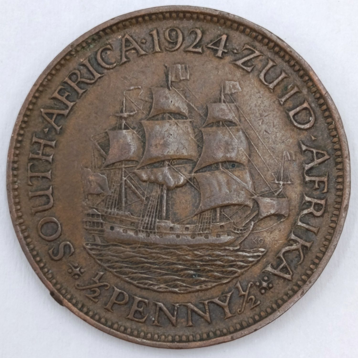 1924 South Africa Half Penny VF+