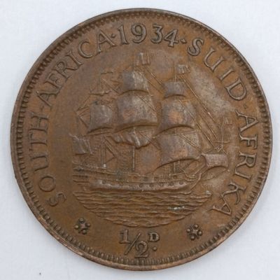 1934 South Africa Half Penny XF