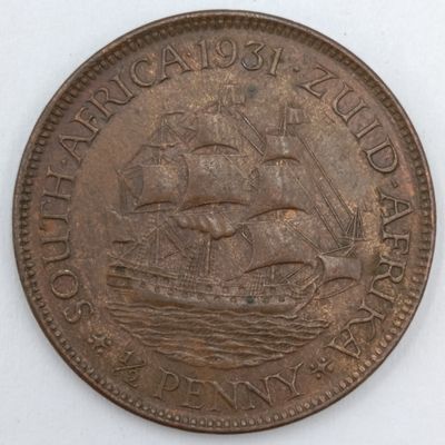1931 2 South Africa Half Penny AU++