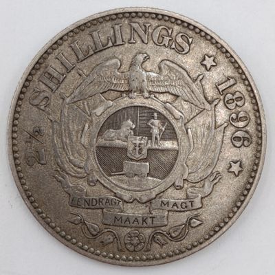 1896 Paul Kruger Half Crown VF+ silver