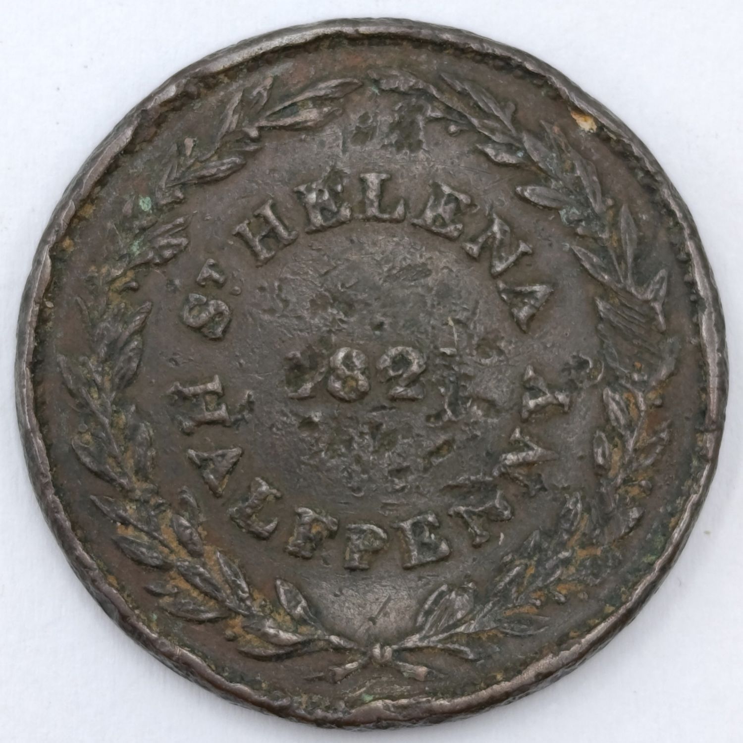 St Helena 1821 Half Penny