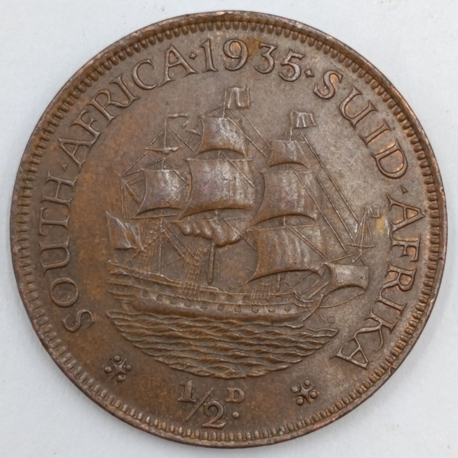 1935 South Africa Half Penny AU++
