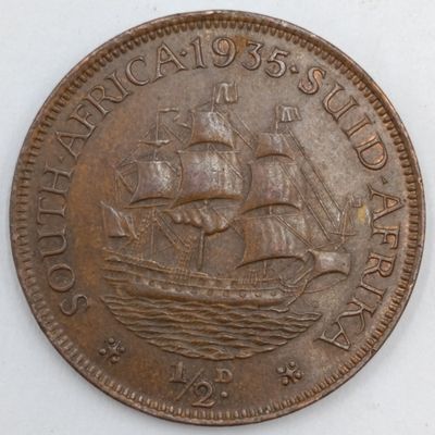 1935 South Africa Half Penny AU++