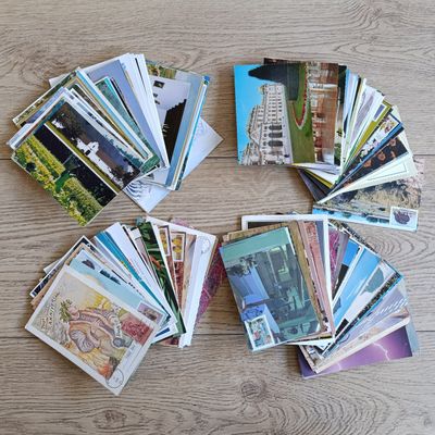 Large lot of over 200 Postcards - used and unused