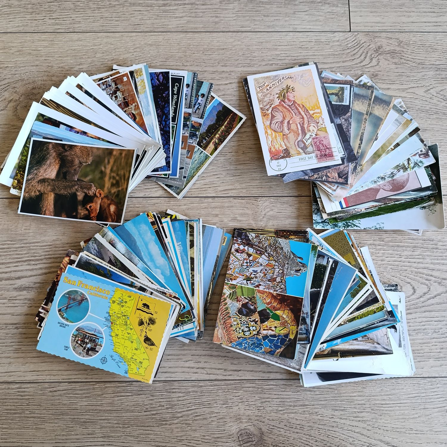 Large lot of over 200 Postcards - used and unused