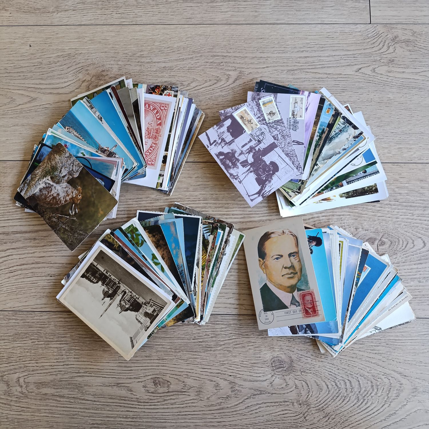 Large lot of over 200 Postcards - used and unused