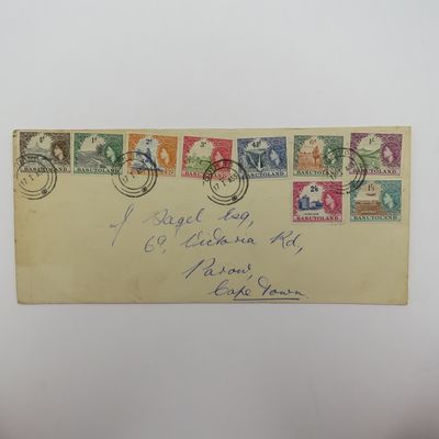 Basutoland cover Quthing to Cape Town (Parow) 17 Jan 1955 - Stamps of Basutoland up to 2/6