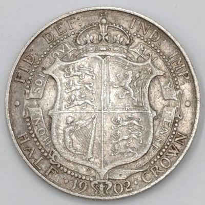 1902 Great Britian 1/2 Crown Edward 7 - XF