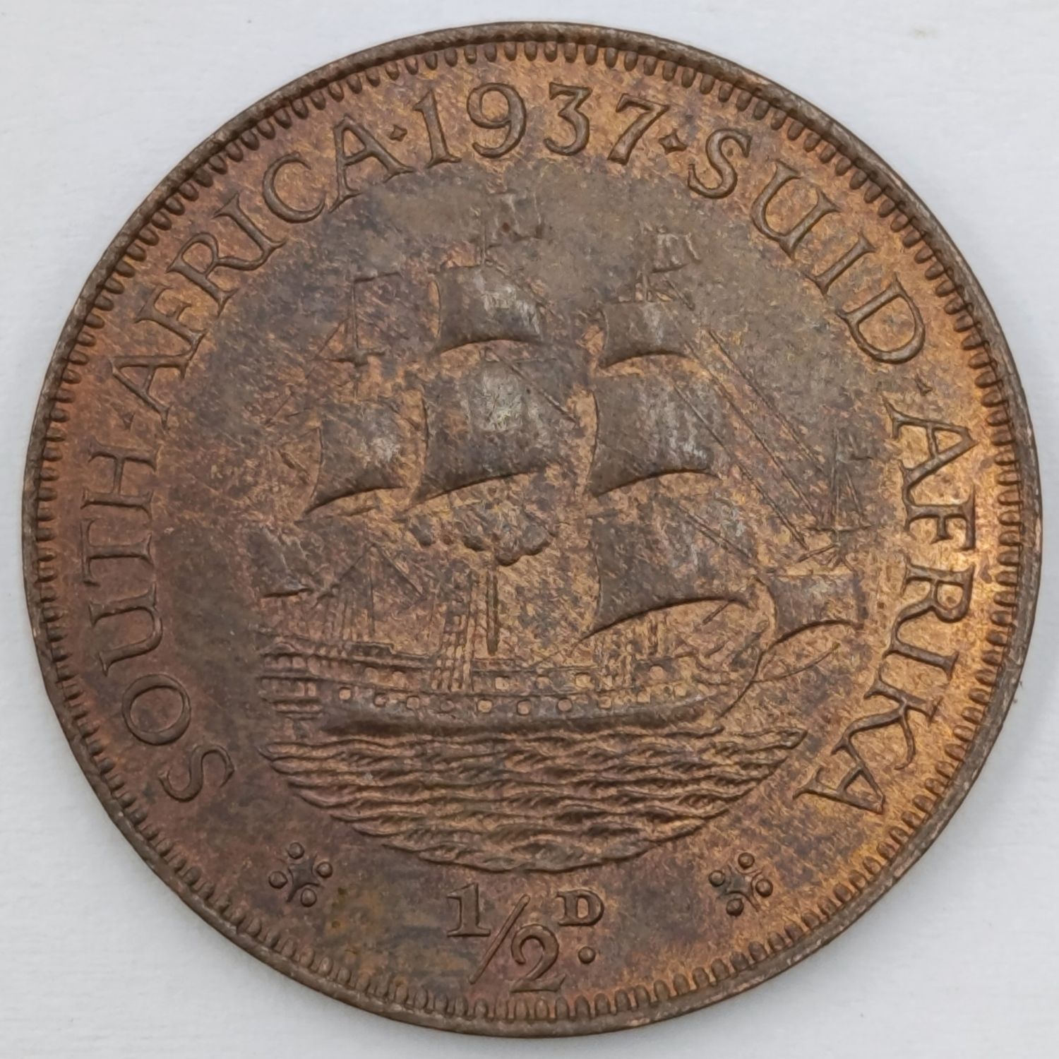 1937 South Africa Half Penny UNC