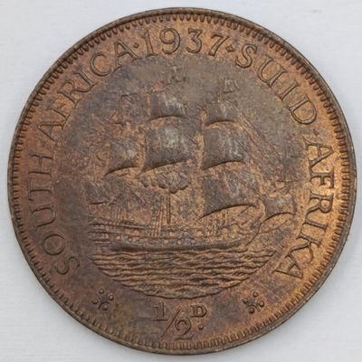 1937 South Africa Half Penny UNC