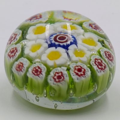 Vintage Millefiori handmade glass paperweight
