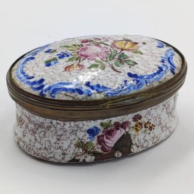 Antique Brass and enamel pill box - belonged to Anna Fourie (1816-1852)