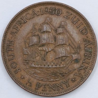 1930 Zuid Afrika Half Penny AU