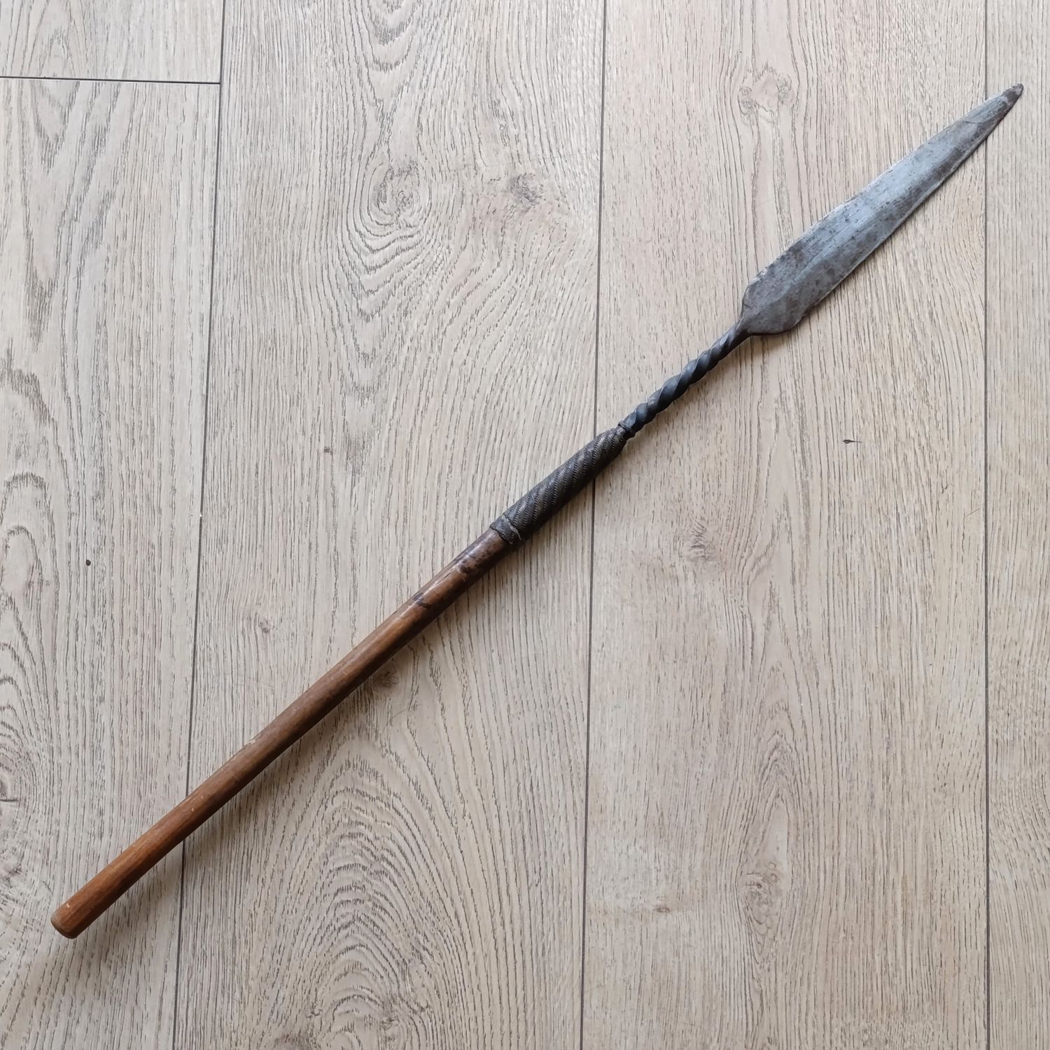 Vintage West African Spear with shortened shaft