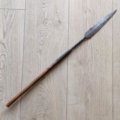 Vintage West African Spear with shortened shaft