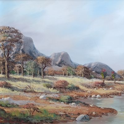 Beautiful WP Grobler landscape oil painting