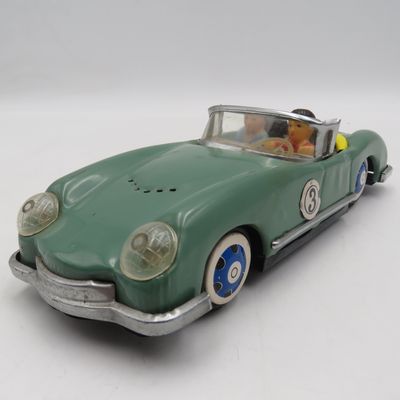 Vintage Chinese MF-763 tinplate friction sports car toy