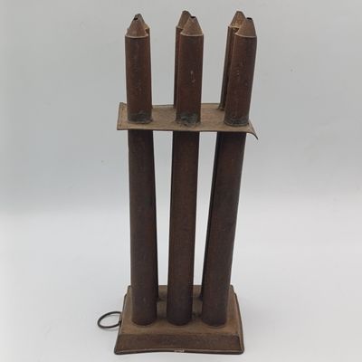 Antique tin 6-tube candle mold